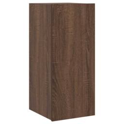 Berkfield Home TV Wall Cabinet with LED Lights Brown Oak 30.5x35x70 cm - thumbnail 1