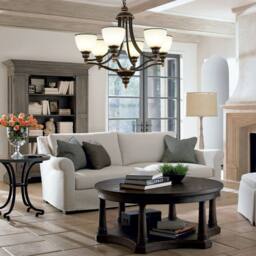 NIVOR Classic 6-Light Bell Pendant, Black Gold Frosted Glass Chandelier E27 in Bronze - thumbnail 5
