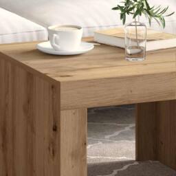 Berkfield Home Coffee Table Artisan oak 50 x 50 x 35 cm Engineered wood in Brown - thumbnail 4