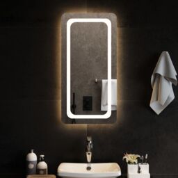 Berkfield Home LED Bathroom Mirror 40x80 cm in Clear - thumbnail 1