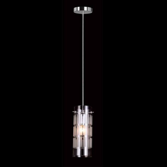 Netlighting Modern Hanging Pendant Chrome 1 Light with Clear Shade E27 in Silver - image 1