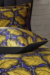 Edinburgh Weavers Magali 200TC Leaf Premium Cotton Sateen Piped Pair of Pillowcases in Yellow - thumbnail 2