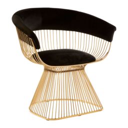 Orsina Elegant Black Velvet & Gold Finish Chair, Durable & Sturdy Dining Chair, Versatile Breakfast Room Chair - thumbnail 2