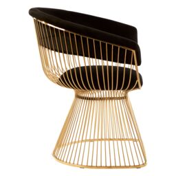Orsina Elegant Black Velvet & Gold Finish Chair, Durable & Sturdy Dining Chair, Versatile Breakfast Room Chair - thumbnail 3