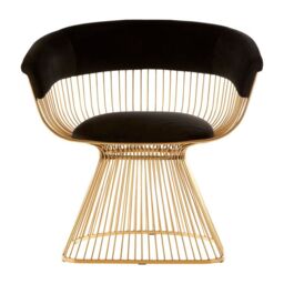 Orsina Elegant Black Velvet & Gold Finish Chair, Durable & Sturdy Dining Chair, Versatile Breakfast Room Chair - thumbnail 6