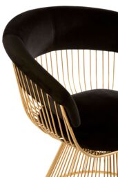 Orsina Elegant Black Velvet & Gold Finish Chair, Durable & Sturdy Dining Chair, Versatile Breakfast Room Chair - thumbnail 5