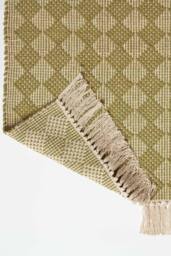 Homescapes Lima Handwoven Cotton Textured Rug in Green - Size: 120 cm x 170 cm - thumbnail 5