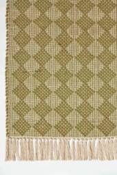 Homescapes Lima Handwoven Cotton Textured Rug in Green - Size: 120 cm x 170 cm - thumbnail 3