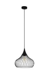 Eglo Staverton Metal 1 Light Ceiling Pendant in Black - thumbnail 1