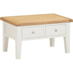 Seconique Windsor 2 Drawer Coffee Table (Fully Assembled) in Ivory - thumbnail 2