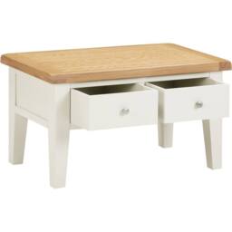 Seconique Windsor 2 Drawer Coffee Table (Fully Assembled) in Ivory - thumbnail 4