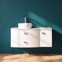 Balterley Gentleshaw Contemporary Wall Hung Vanity Unit, White, 1000mm in White - thumbnail 6