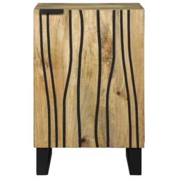 Berkfield Home Bathroom Cabinet 38x33.5x58 cm Solid Wood Mango & Engineered Wood in Beige - thumbnail 3