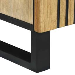Berkfield Home Bathroom Cabinet 38x33.5x58 cm Solid Wood Mango & Engineered Wood in Beige - thumbnail 7
