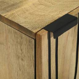 Berkfield Home Bathroom Cabinet 38x33.5x58 cm Solid Wood Mango & Engineered Wood in Beige - thumbnail 6