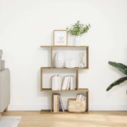 Berkfield Home Room Divider Bookcase 3-Tier Artisan Oak 70x24x97 cm Engineered Wood in Brown - Size: 70 x 24 x 97 cm - thumbnail 4