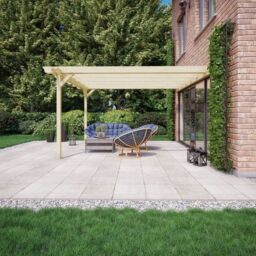 Rutland County Garden Furniture Ltd Wall Mounted Double Garden Pergola, L360 x W480 x H270 cm, Light Green - thumbnail 2
