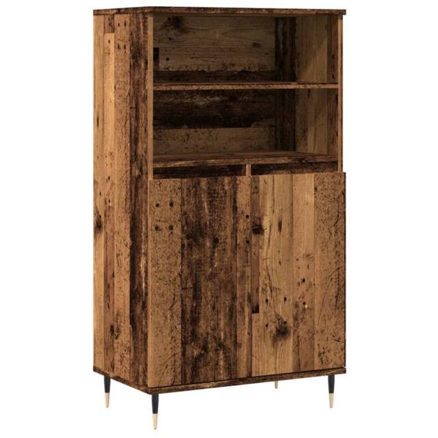 Berkfield Home Highboard Old Wood 60x36x110 cm Engineered Wood in Brown - Size: 60 x 36 x 110 cm - image 1