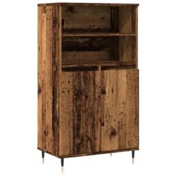 Berkfield Home Highboard Old Wood 60x36x110 cm Engineered Wood in Brown - Size: 60 x 36 x 110 cm - thumbnail 1