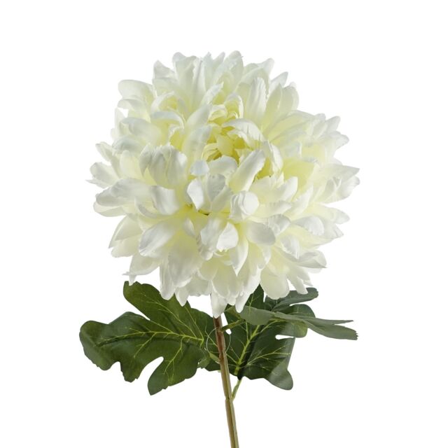 Leaf 75cm Artificial Extra Large Reflex Chrysanthemum White - image 1