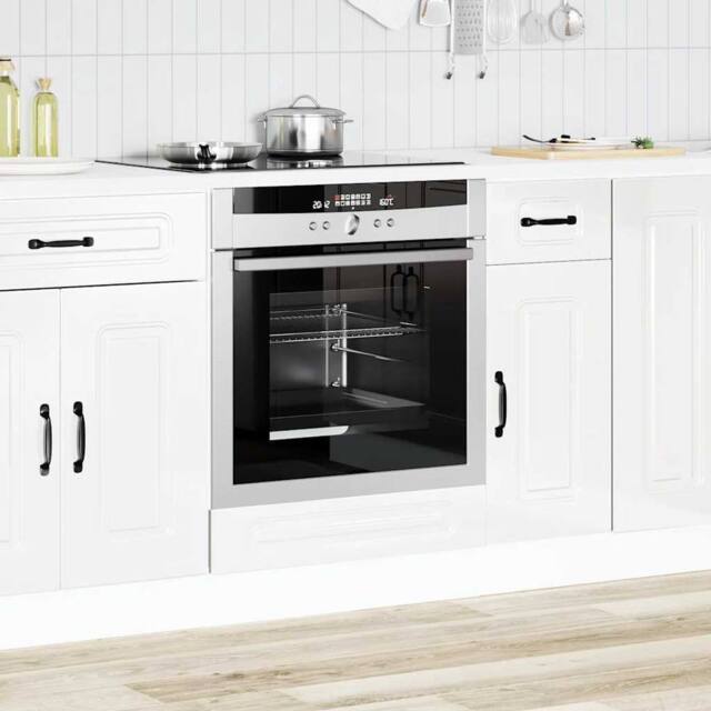 Berkfield Home Oven Cabinet Kalmar High Gloss White Engineered Wood - image 1