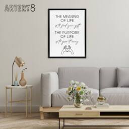 "Artery8 The Meaning & Purpose Of Life Sweet Sincere Framed Canvas Art Print in White - Size: W12"" x H16""" - thumbnail 3