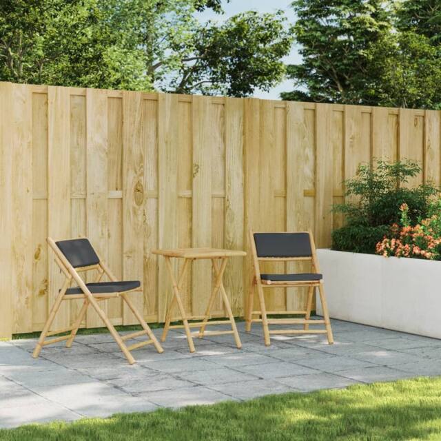 Berkfield Home Beautiful Folding Garden Table 55x55x75 cm Bamboo in Brown - Size: 55 x 55 x 75 cm - image 1