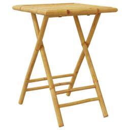 Berkfield Home Beautiful Folding Garden Table 55x55x75 cm Bamboo in Brown - Size: 55 x 55 x 75 cm - thumbnail 6