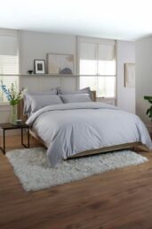 The Lyndon Company 800 Thread Count 100% Cotton Luxury Hotel Quality Fitted Sheets in Grey - Size: Super King Fitted - thumbnail 2