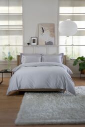 The Lyndon Company 800 Thread Count 100% Cotton Luxury Hotel Quality Fitted Sheets in Grey - Size: Super King Fitted - thumbnail 3