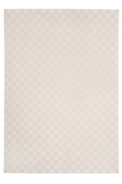 Kukoon Retro Checkerboard Plush Pile Cream Beige Living Room Area Rug - Size: 80 cm x 150 cm - image 1