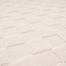 Kukoon Retro Checkerboard Plush Pile Cream Beige Living Room Area Rug - Size: 80 cm x 150 cm - thumbnail 6