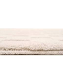 Kukoon Retro Checkerboard Plush Pile Cream Beige Living Room Area Rug - Size: 80 cm x 150 cm - thumbnail 4