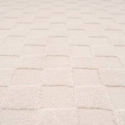 Kukoon Retro Checkerboard Plush Pile Cream Beige Living Room Area Rug - Size: 80 cm x 150 cm - thumbnail 2