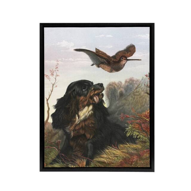 "Artery8 Cocker Spaniel Dog & Woodcock Arthur Tait Framed Canvas Wall Art - Size: W12"" x H16""" - image 1