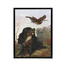 "Artery8 Cocker Spaniel Dog & Woodcock Arthur Tait Framed Canvas Wall Art - Size: W12"" x H16""" - thumbnail 1