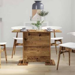Berkfield Home Dining Table Old Wood 110x60x75 cm Engineered Wood in Brown - Size: 110 x 60 x 75 cm - thumbnail 4