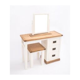 Cabinet Bits Tropea 3 Drawer Dressing Table Set Brass Drop Handle in Off-White - thumbnail 3