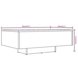 Berkfield Home Coffee Table Smoked Oak 85x55x31 cm Engineered Wood in Brown - Size: 85 x 55 x 31 cm - thumbnail 7
