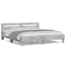 Berkfield Home Bed Frame without Mattress Concrete Grey 180x200 cm Super King - thumbnail 1