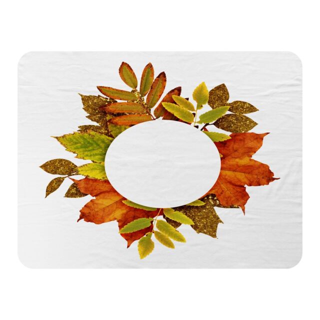 Benjamin Tate Design Circled Autumn Leaves Blanket in Natural - Size: 120 cm x 150 cm - image 1