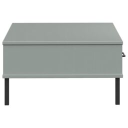 Berkfield Home Coffee Table with Metal Legs Grey Solid Wood Pine OSLO - thumbnail 6