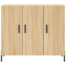 Berkfield Home Sideboard Sonoma Oak 90x34x80 cm Engineered Wood in Brown - Size: 90 x 34 x 80 cm - thumbnail 6