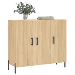 Berkfield Home Sideboard Sonoma Oak 90x34x80 cm Engineered Wood in Brown - Size: 90 x 34 x 80 cm - thumbnail 3