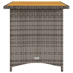 Berkfield Home Garden Table with Wooden Top Grey 110x68x70 cm Poly Rattan - Size: 110 x 68 x 70 cm - thumbnail 5