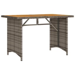 Berkfield Home Garden Table with Wooden Top Grey 110x68x70 cm Poly Rattan - Size: 110 x 68 x 70 cm - thumbnail 6