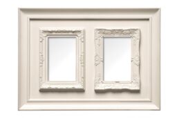 Orsina Black Meta 2 Photo Frame, Dual Picture Frame with Embossed Decorative Border, Picture Holder With Glass Panes in Cream - thumbnail 3