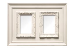 Orsina Black Meta 2 Photo Frame, Dual Picture Frame with Embossed Decorative Border, Picture Holder With Glass Panes in Cream