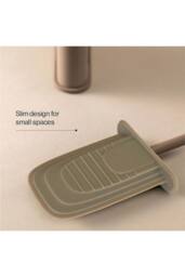 Cosmic Silicone Toilet Brush with Toilet Roll Holder, Black, FLAT Collection in Jet Black - thumbnail 4
