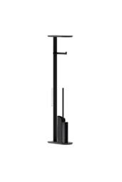 Cosmic Silicone Toilet Brush with Toilet Roll Holder, Black, FLAT Collection in Jet Black - thumbnail 1